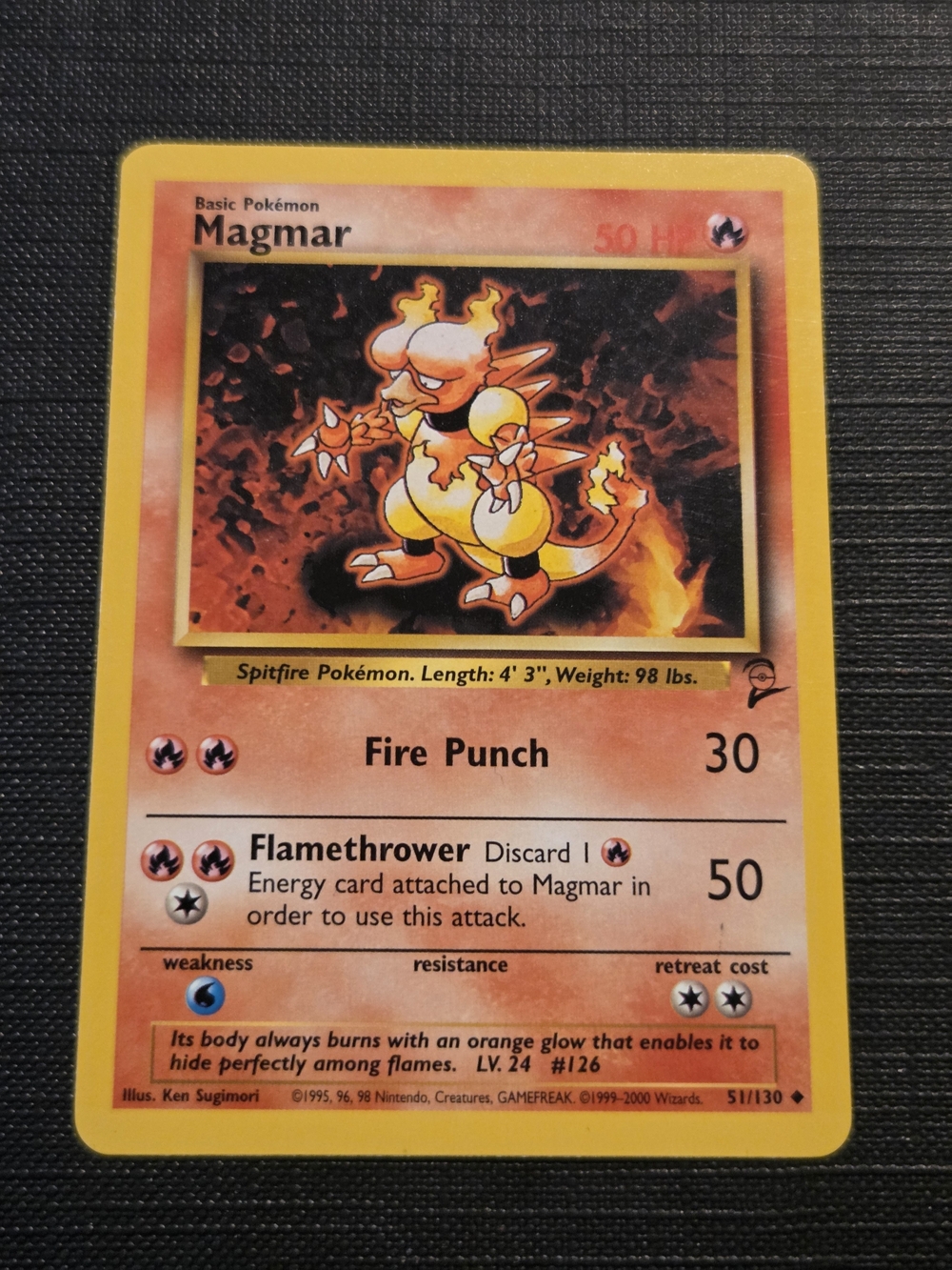 Pokemon Base Set 2 (2000) MAGMAR Trading Card (51/130)